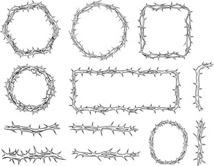 Obraz premium Creative Thorny Branch Frames Collection