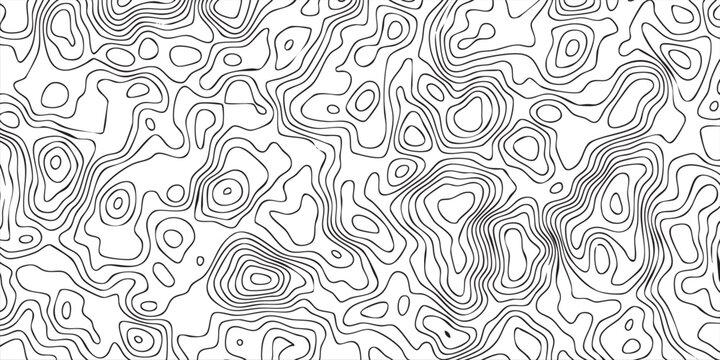 Abstract cartographic isoline texture, irregular altitude rings scattered across white background, minimalist vector style.
