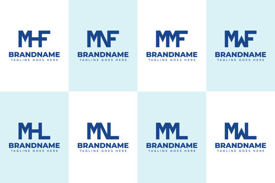 Letters MHF MNF MMF MWF MHL MNL MML MWL Monogram Logo Set
