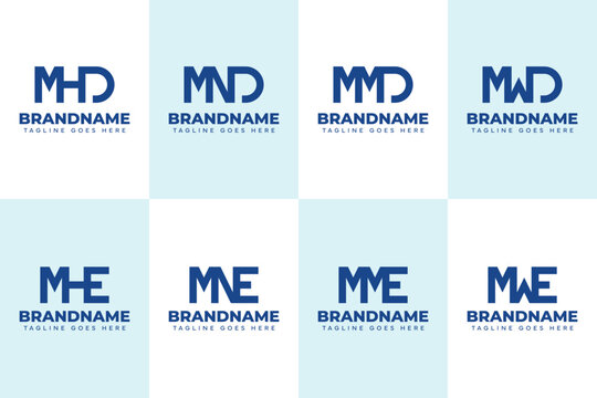 Letters MHD MND MMD MWD MHE MNE MME MWE Monogram Logo Set