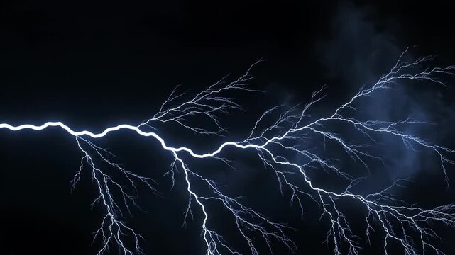 Lightning Bolt Striking with Electrifying Branches.