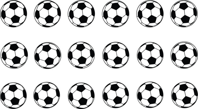 Soccer Ball Seamless Pattern with Classic Black and White Football Sports Background Repeating Game Equipment Vector Illustration