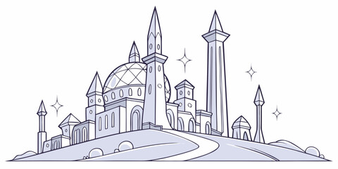 a beautiful illustration of a fantasy city Vector © RABBY