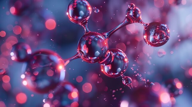H2 Hydrogen Molecule with Two Hydrogen Atoms Connected by a Covalent Bond, Generative AI