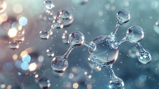 H2 Hydrogen Molecule with Two Hydrogen Atoms Connected by a Covalent Bond, Generative AI