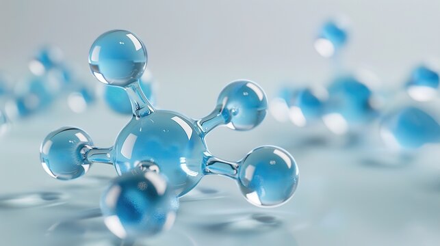 H2 Hydrogen Molecule with Two Hydrogen Atoms Connected by a Covalent Bond, Generative AI