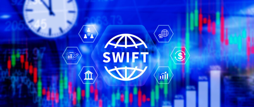 SWIFT. Society for Worldwide Interbank Financial Telecommunications, online payment and financial regulation concept, Business and Technology Concept. not ai