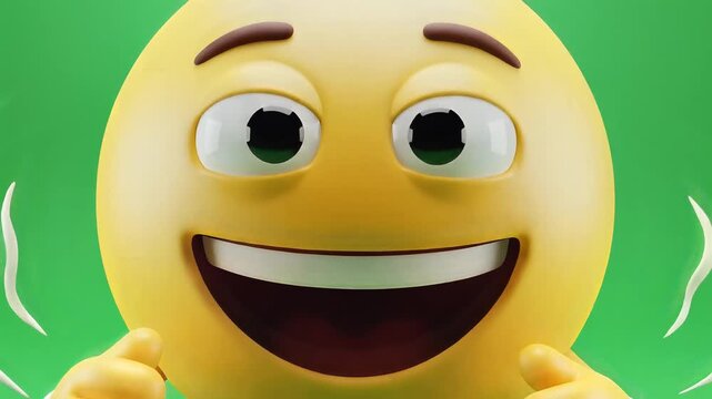 3d emoji praying hands on bright green background