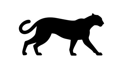 Obraz premium Big cat panther jaguar silhouette wildlife animal illustration vector artwork design for logo branding graphics