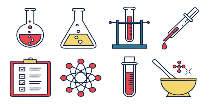 chemistry lab equipment and science tools Vector
