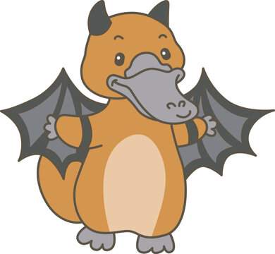 Cute set of platypus sticker with activity. Platypus 