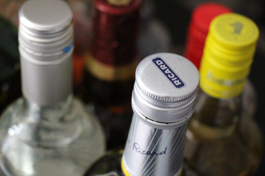 Bottle of Ricard, a pastis aperitif
