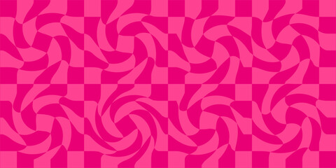 Abstract pink checkered background. Design for banner, greeting card, poster, cover, web, social media. © Ihza
