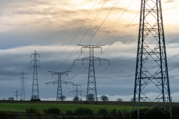Electricity pylon and nature, real life photo