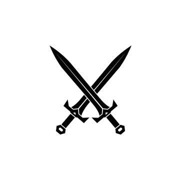 Minimalist Crossed Swords Esports Team Logo Design