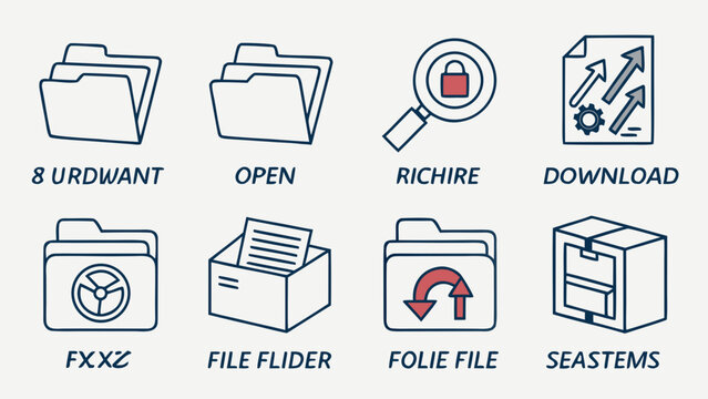 collection of file icons and symbols Vector