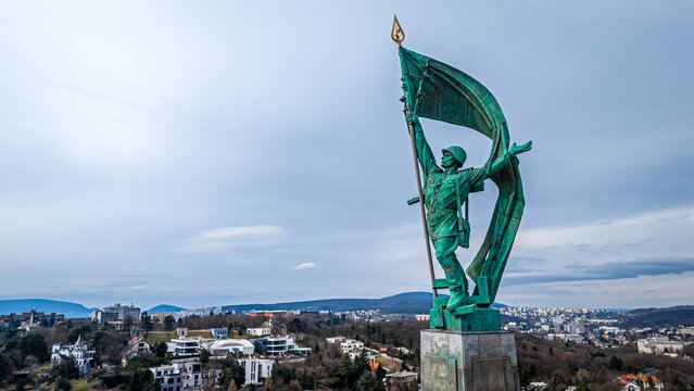 Slavin War Memorial Bratislava aerial view of monument and plaza