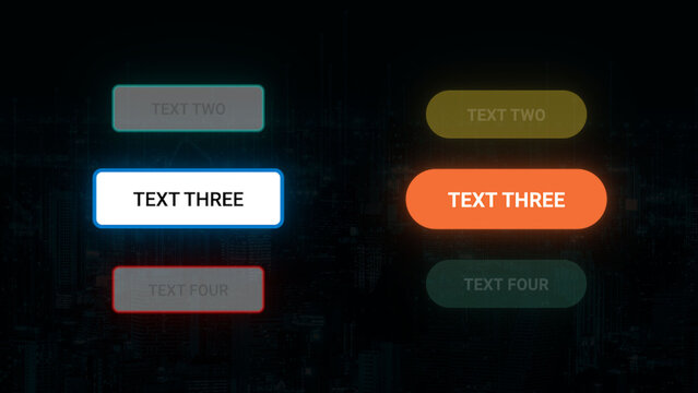 Sliding Focused Text Blocks With Smooth Glow Effect Option
