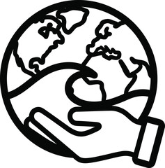Naklejka premium hand holding the earth globe