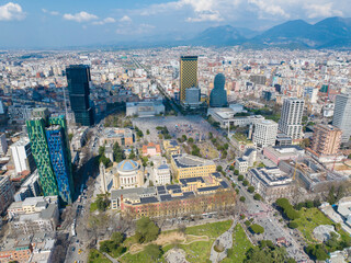 Fototapeta premium Albania Tirana streets and parks full of peoples, Spring Day celebration, 14 March 2026
