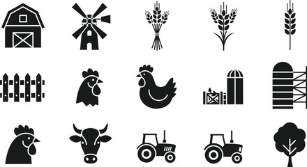Fototapeta premium Farm icons and symbols
