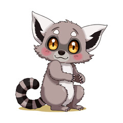 Obraz premium Cute Lemur Clipart 06