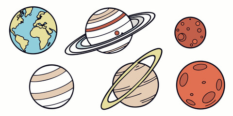 a collection of planets in our solar system Vector © rabi