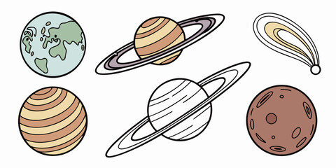 a collection of planets in our solar system Vector © rabi