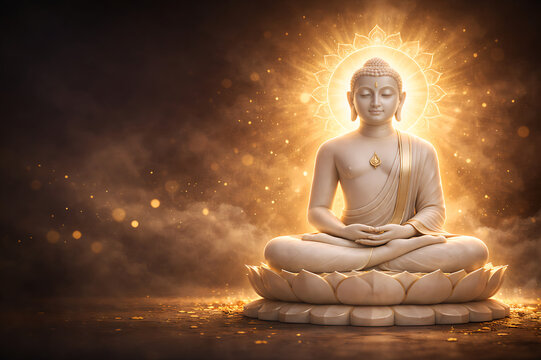 Tirthankar Lord Mahavir statue with golden aura celebrating Mahaveer Jayanti Jain festival spiritual devotion