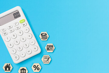 Mortgage and loan calculation concept with calculator