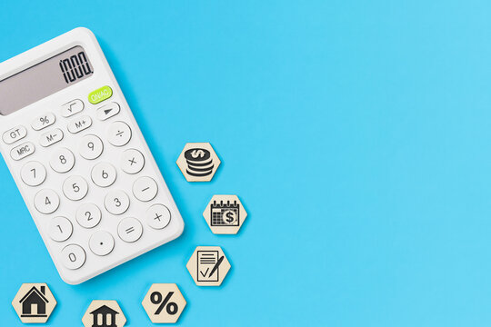 Mortgage and loan calculation concept with calculator