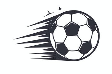 Obraz premium Soccer ball with energetic motion trails, clean vector graphic on white