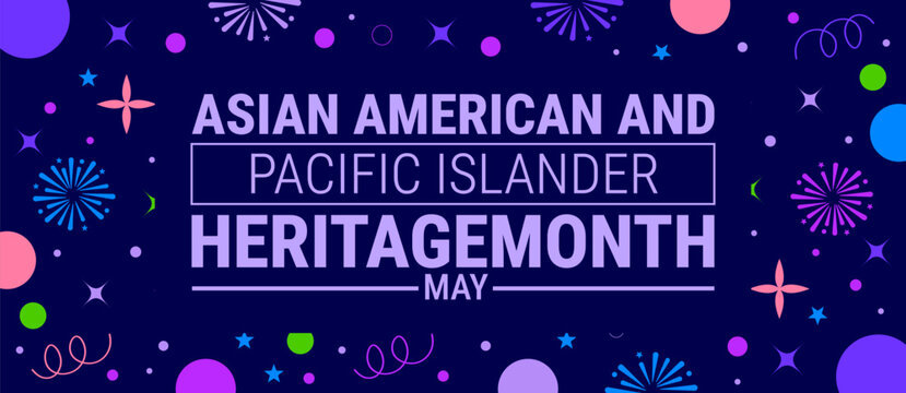 Asian American and Pacific Islander Heritage Month background, banner, card or poster design template is observed every year during May, to raise awareness about the mission. Vector illustration.