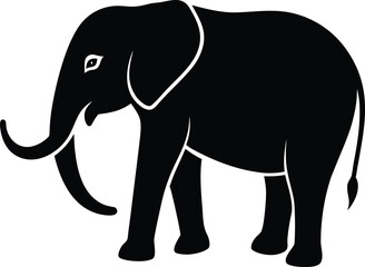 Fototapeta premium Elephant silhouette vector art Illustration