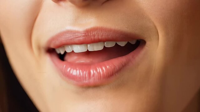 playful tongue-out closeup of mouth and smile