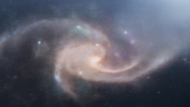 Vast Cosmic Spiral Galaxy in Deep Space with Shimmering Stars and Nebulae, Abstract Universe Exploration