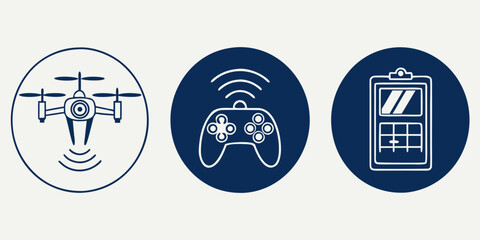 drone remote control and smartphone icons Vector © leptop