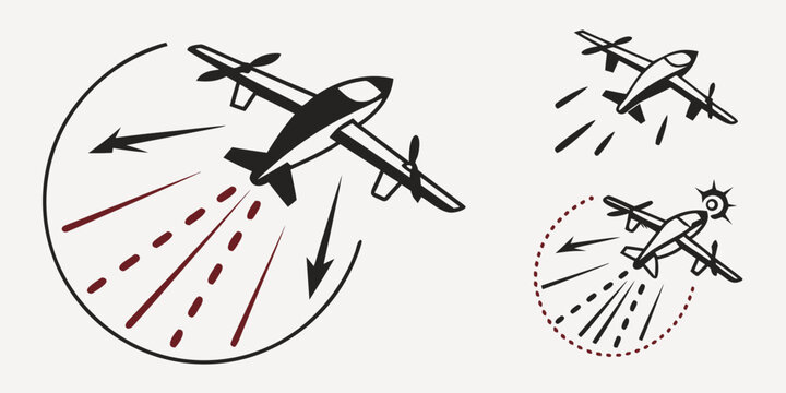 airplane performing aerobatic maneuvers in flight Vector