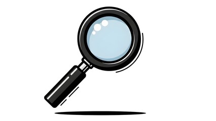 A magnifying glass on transparent background for investigation and research purposes