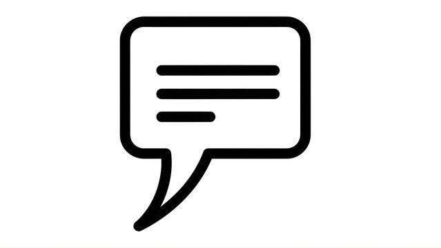 A simple black speech bubble icon on transparent background