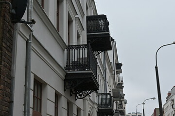 City architecture in Warsaw Poland with modern buildings