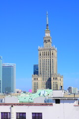 Obraz premium Palace of Culture and Science skyscraper in Warsaw city Poland