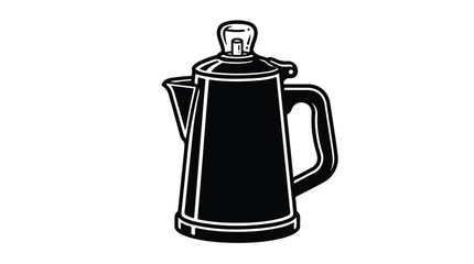 Obraz premium Classic Coffee Pot Silhouette for Brewing Beverages.