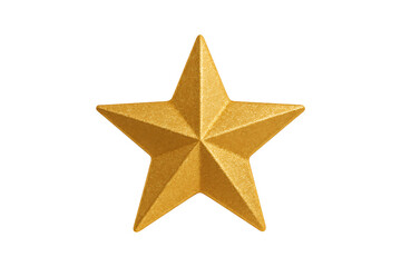Fototapeta premium Shiny Golden Decorative Star Isolated on Transparent Background