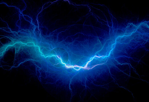 Blue Glowing Electric Line Abstract Technology Background