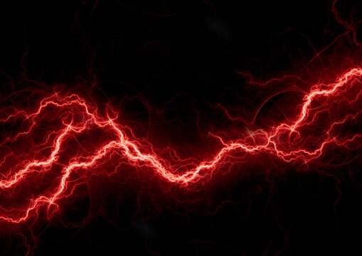 Abstract Red Electric Lightning Wave Energy Background