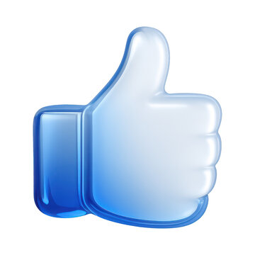 PNG Glossy blue thumbs-up icon.