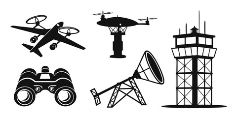 a set of air traffic control icons Vector © Sa