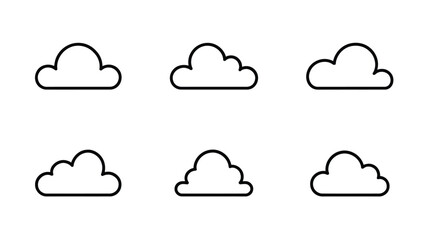 Fototapeta premium Cloud Weather Icon Set with Sky, Climate and Forecast Symbols