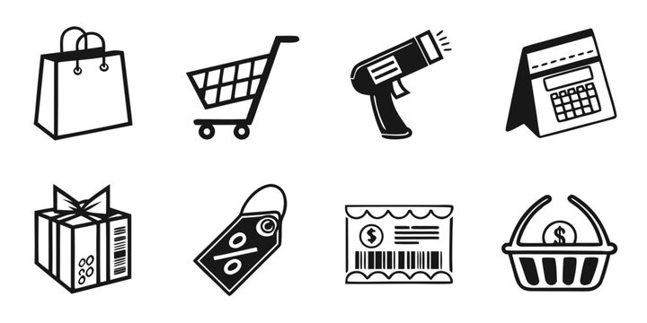 a collection of e commerce and shopping icons Vector